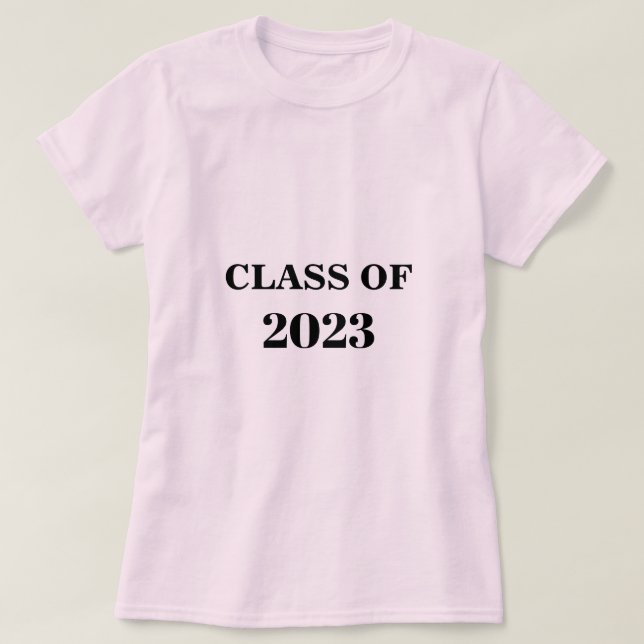 T-shirt Classe De 2023 Simple Minimal Graduation Light Ros (Design devant)