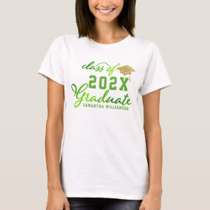 T-shirt Classe de 2024 Graduate Green Typography Graduatio