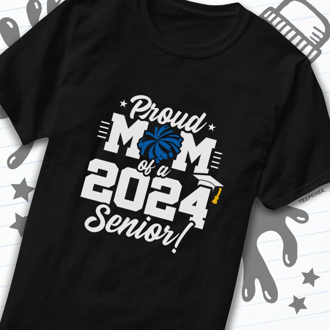 T-shirt Classe de 2024 Graduation Cheer Mom Senior 2024 (Créateur téléchargé)