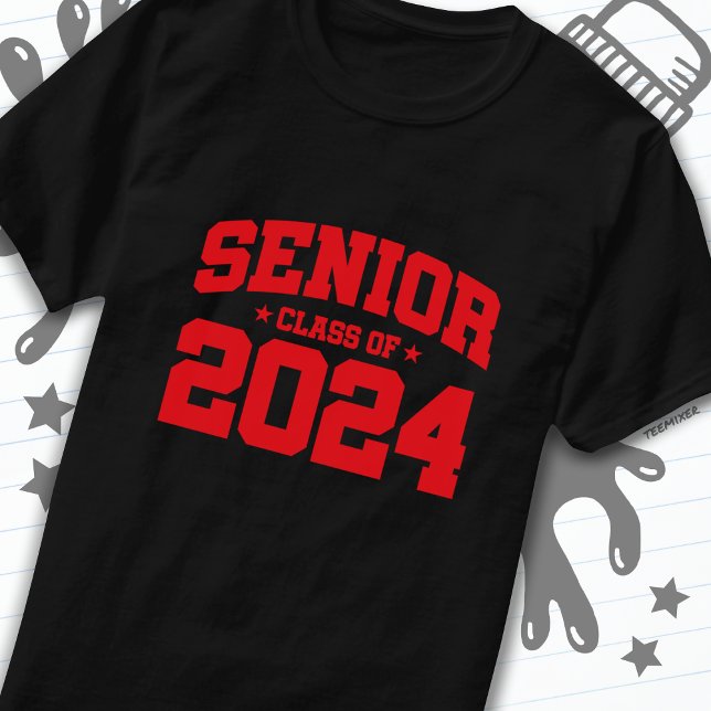 T-shirt Classe de 2024 Lycée Graduation Senior 2024 (Créateur téléchargé)