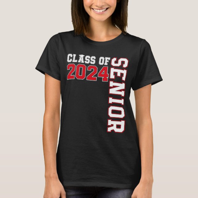 T-shirt Classe de 2024 Secondaire 24 Niveau de Graduation  (Devant)