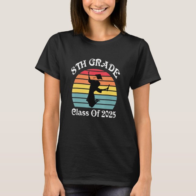 T-shirt Classe De 2025 8E Graduation Pour Les Filles 3 (Devant)