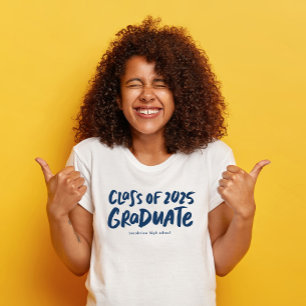 T-shirt Classe de 2025 diplômé de la marine moderne