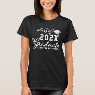 T-shirt Classe de 2025 Graduate Ajouter des Grads Nom Grad