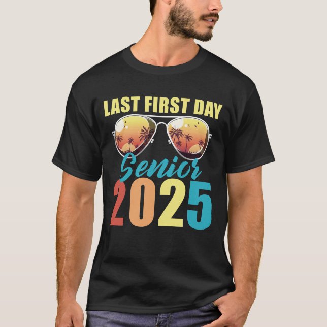 T-shirt Classe de 2025 Retro Dernier Premier Jour Senior 2 (Devant)