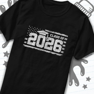 T-shirt Classe de 2026 Graduation American Flag Senior 202