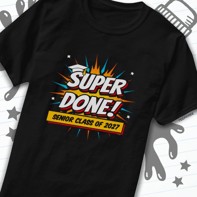 T-shirt Classe de 2027 Graduate Super Comic Senior 2027 (Créateur téléchargé)