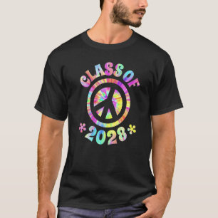 T-shirt Classe De 2028 Diplômé Futur Graduation Paix Sig