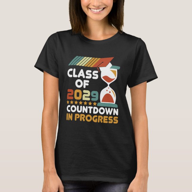 T-shirt Classe de 2029 Compte à rebours en cours École Gra (Devant)