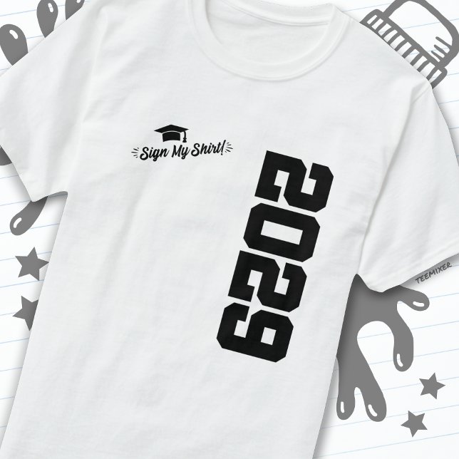 T-shirt Classe de 2029 Graduation Sign My Shirt Senior 202 (Créateur téléchargé)