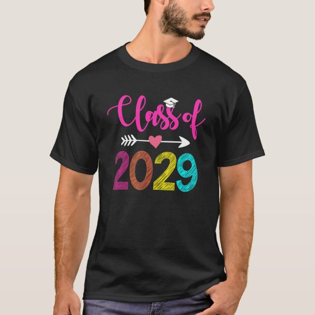 T-shirt Classe De 2029 Pré-K Diplôme D'Études Préscolaire (Devant)