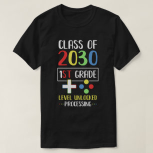 T-shirt Classe De 2030 1Er Niveau Déverrouiller Les Jeux 