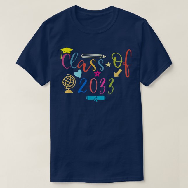 T-shirt Classe De 2033 Augmenter Avec Moi Graduation Premi (Design devant)