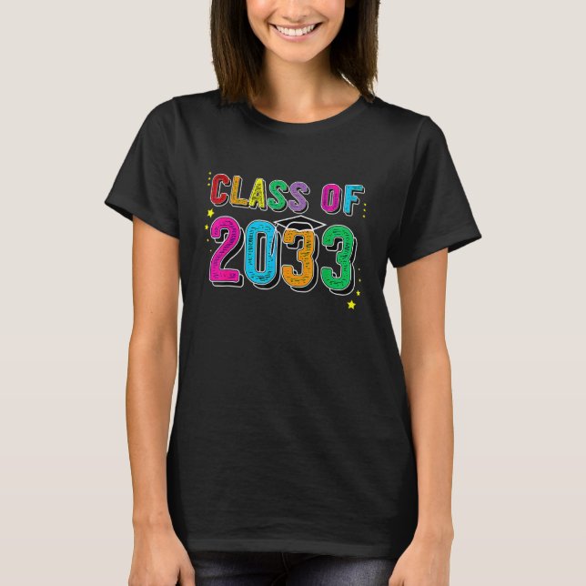 T-shirt Classe De 2033 Croissance Avec Moi Premier Jour De (Devant)
