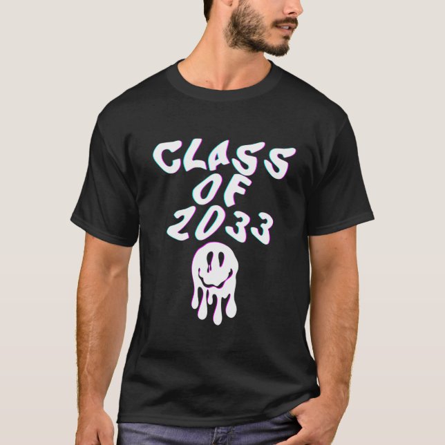 T-shirt Classe de 2033 Glitch High Class High School Pull (Devant)