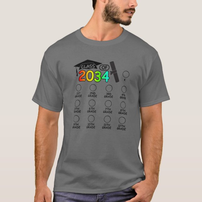 T-shirt Classe De 2034 Augmenter Avec Moi Espace Pour Véri (Devant)