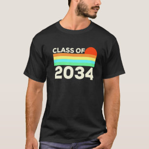 T-shirt Classe De 2034 Diplôme Supérieur Style Rétro