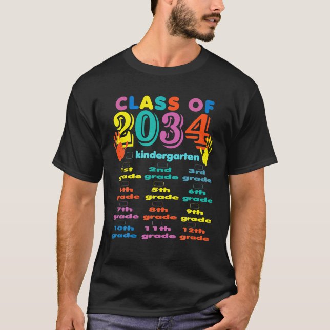 T-shirt Classe De 2034 Graduate Kindergarten 2021 Croissan (Devant)