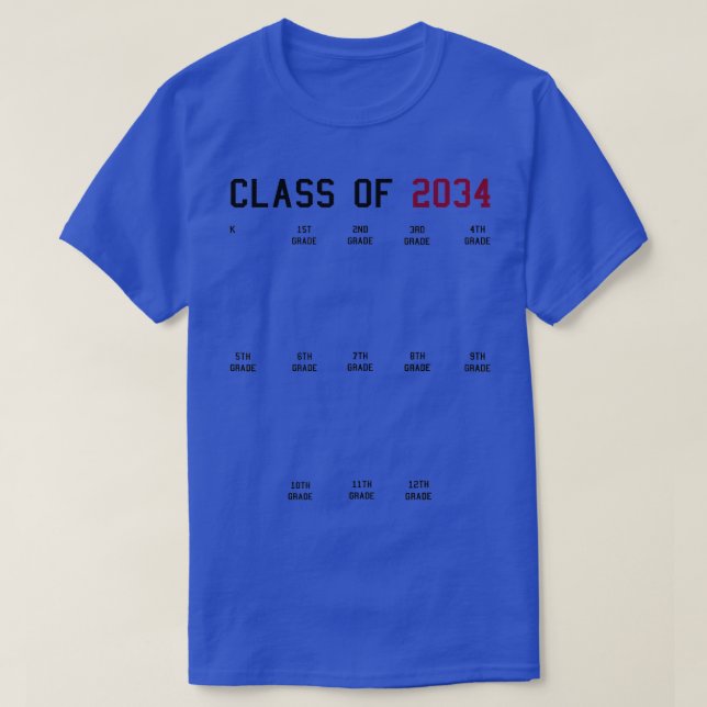 T-shirt Classe de 2034 Grow with Me 2034 Graduation Handpr (Design devant)