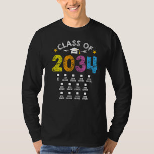 T-shirt Classe De 2034 Grow With Me Checklist Graduation