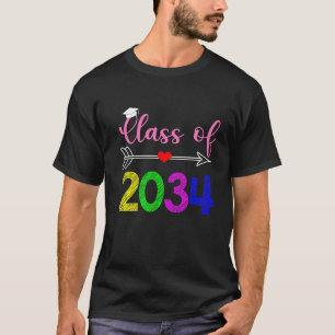 T-shirt Classe De 2034 Grow With Me Checklist Graduation