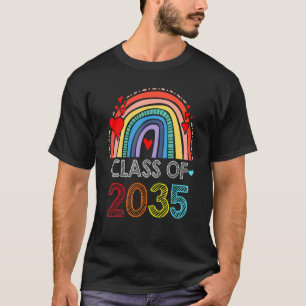 T-shirt Classe De 2034 Rainbow Pink Graduate Préscolaire T
