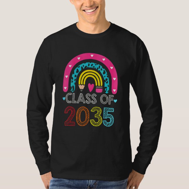 T-shirt Classe De 2034 Rainbow Pink Graduate Préscolaire T (Devant)