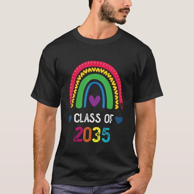 T-shirt Classe De 2035 Augmenter Avec Moi Graduation Pré K (Devant)
