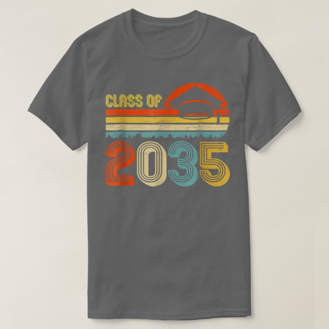 T-shirt Classe De 2035 Augmenter Avec Moi Pré-K Graduate V (Design devant)