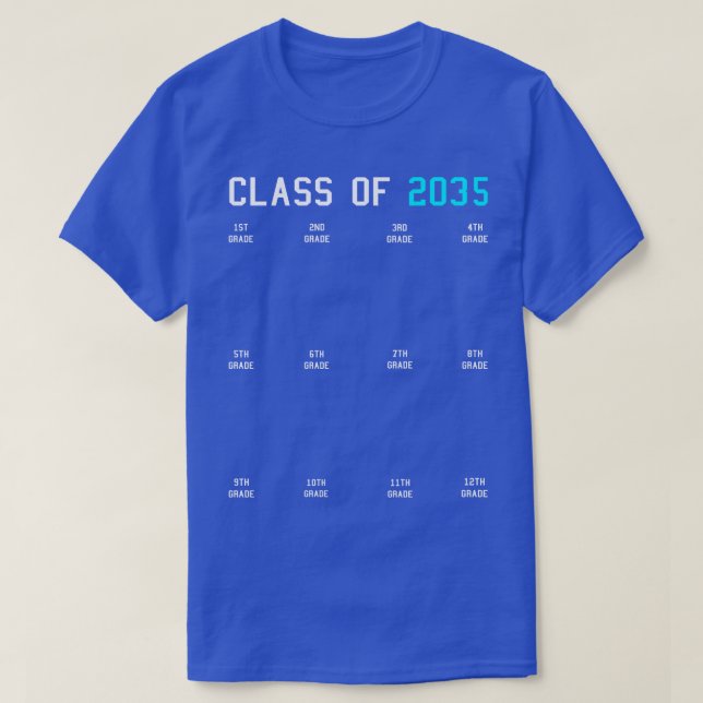 T-shirt Classe de 2035 Grow with Me Graduation Premier jou (Design devant)