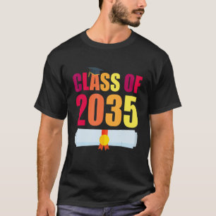 T-shirt Classe De 2035 Jardin D'Enfants Diplômés Grandir A