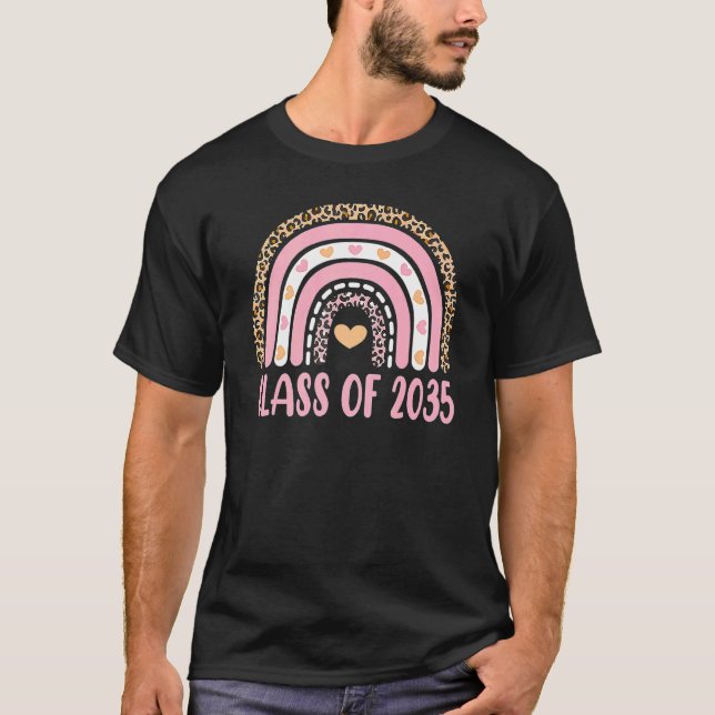 T-shirt Classe De 2035 Rainbow Leopard Pré K Croissance Av (Devant)