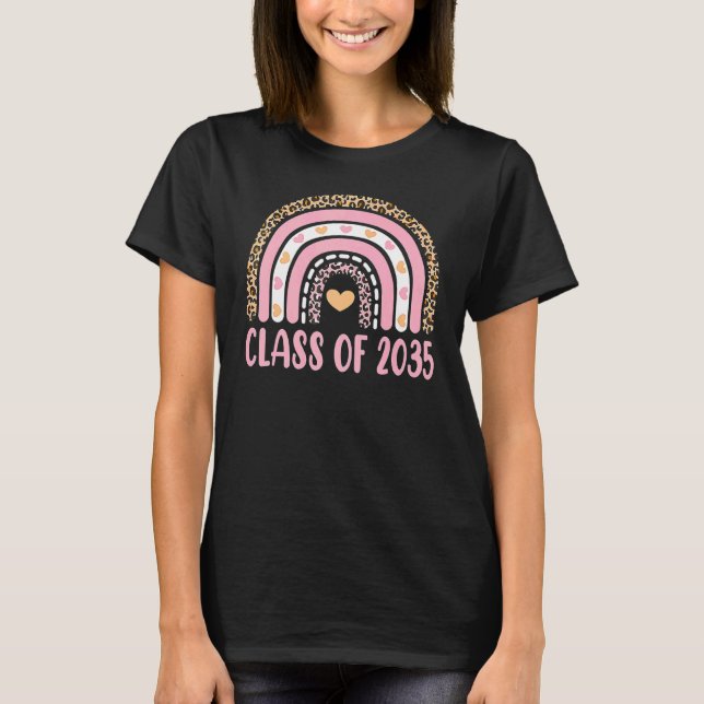 T-shirt Classe De 2035 Rainbow Leopard Pré K Croissance Av (Devant)