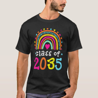 T-shirt Classe De 2035 Rainbow Pink Graduate Préscolaire T