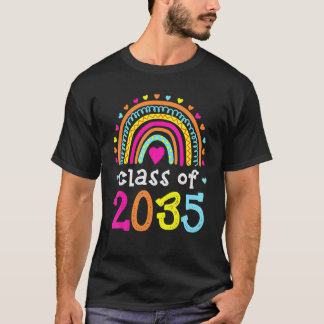 T-shirt Classe De 2035 Rainbow Pink Graduate Préscolaire T
