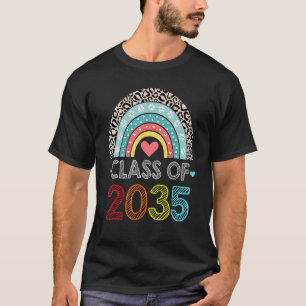 T-shirt Classe De 2035 Rainbow Pink Graduate Préscolaire T