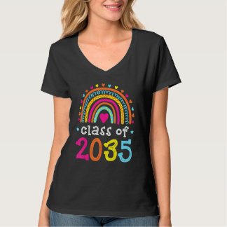 T-shirt Classe De 2035 Rainbow Pink Graduate Préscolaire T