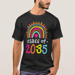 T-shirt Classe De 2035 Rainbow Pink Graduate Préscolaire T