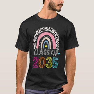 T-shirt Classe De 2035 Rainbow Pink Graduate Préscolaire T