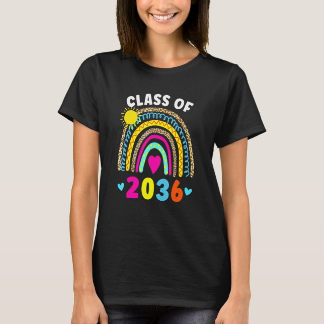 T-shirt Classe De 2036 Graduation Pré K Graduate Rainbow (Devant)