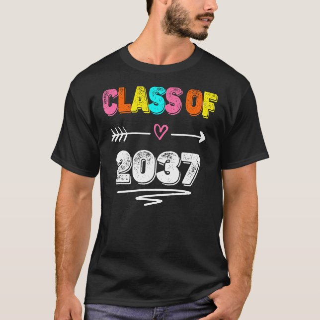 T-shirt Classe De 2037 Augmenter Avec Moi Premier Jour De  (Devant)
