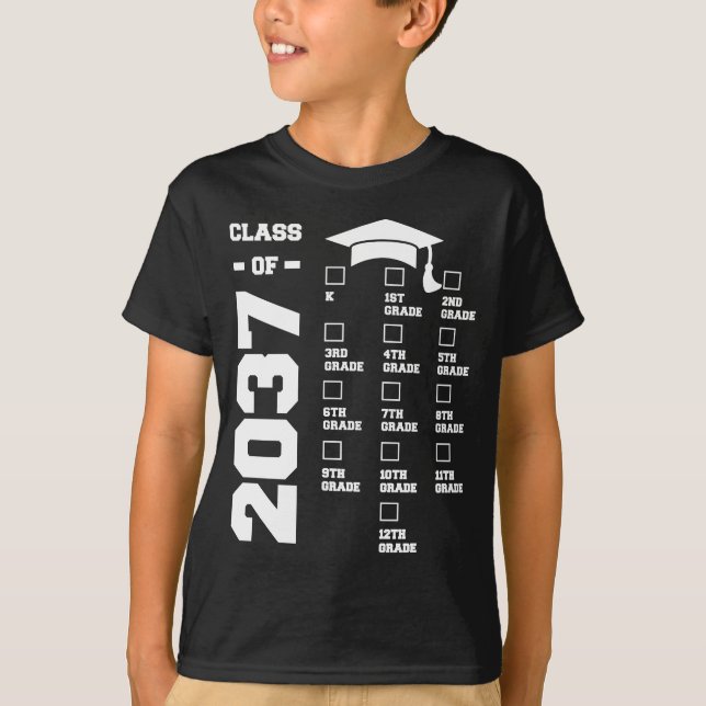 T-shirt Classe De 2037 Augmenter Avec Moi Premier Jour De  (Devant)