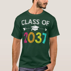 T-shirt Classe de 2037 Grow With Me Kindergarten Graduatio