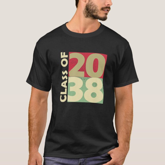 T-shirt Classe De 2038 Premier Jour D'École Croissance Ave (Devant)