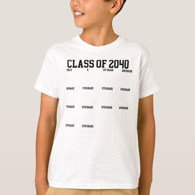 T-shirt Classe de 2040 Grow with me Handprint Graduation (Devant)