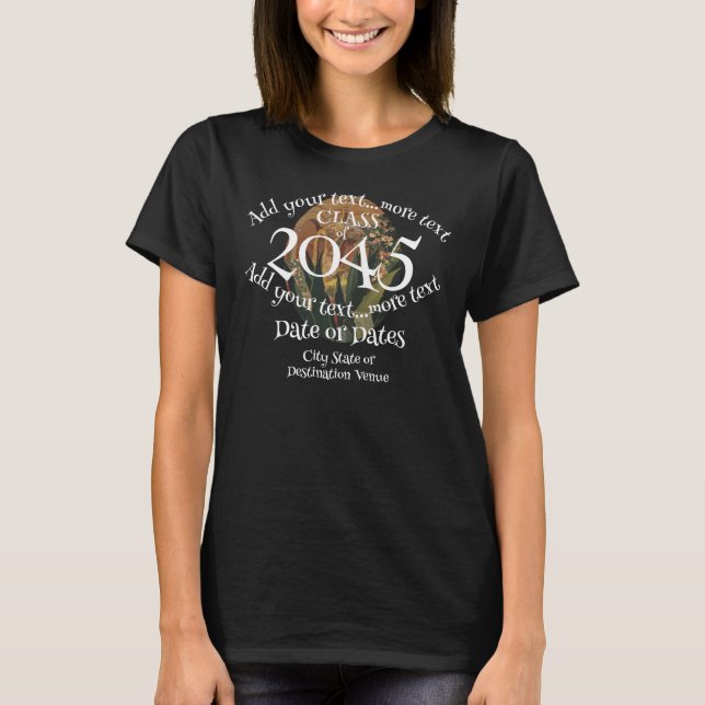 T-shirt Classe de 2045 Célébration de votre année de remis (Devant)