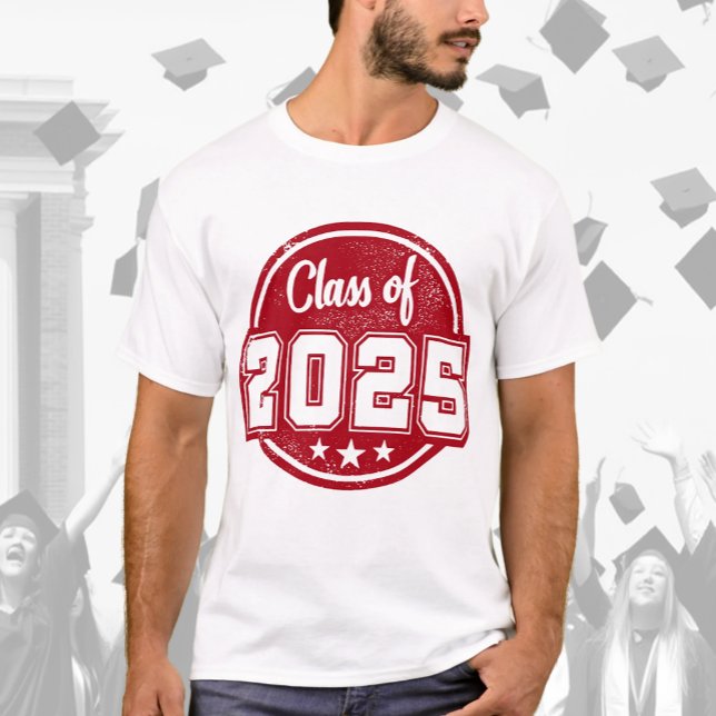 T-shirt Classe de Badge rouge Vintage 2025 (Créateur téléchargé)
