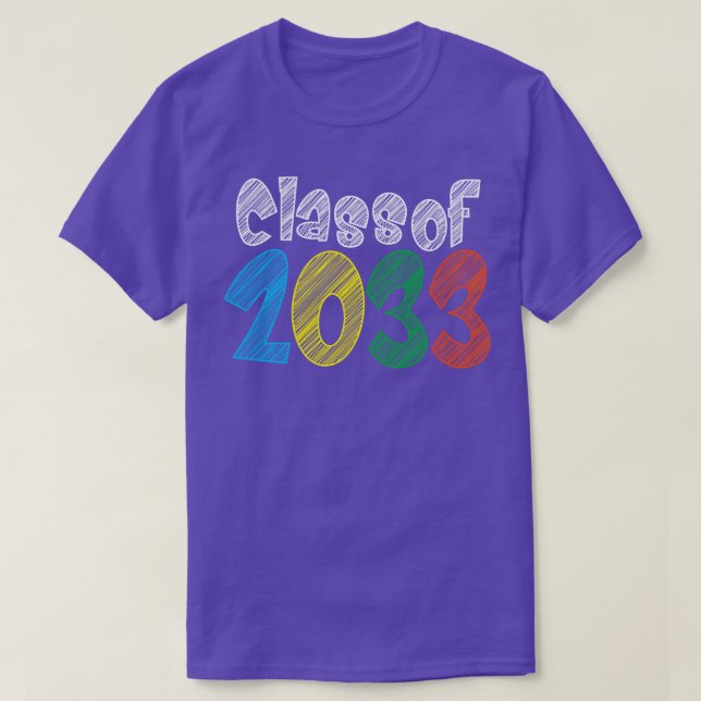 T-shirt Classe De Cadeaux D'Études De 2033 De La Maternell (Design devant)