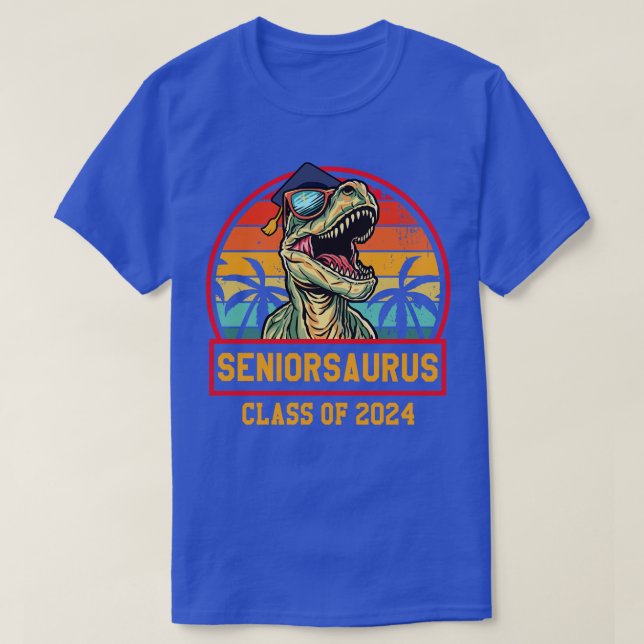 T-shirt Classe de Cadeaux seniors 2024 Funny Seniorsaurus  (Design devant)