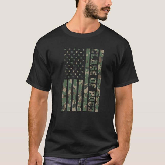 T-shirt Classe De Camouflage Drapeau Américain 2023 (Devant)
